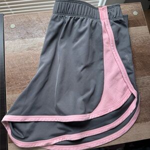 Reebok Gray and Pink Women's Athletic Shorts